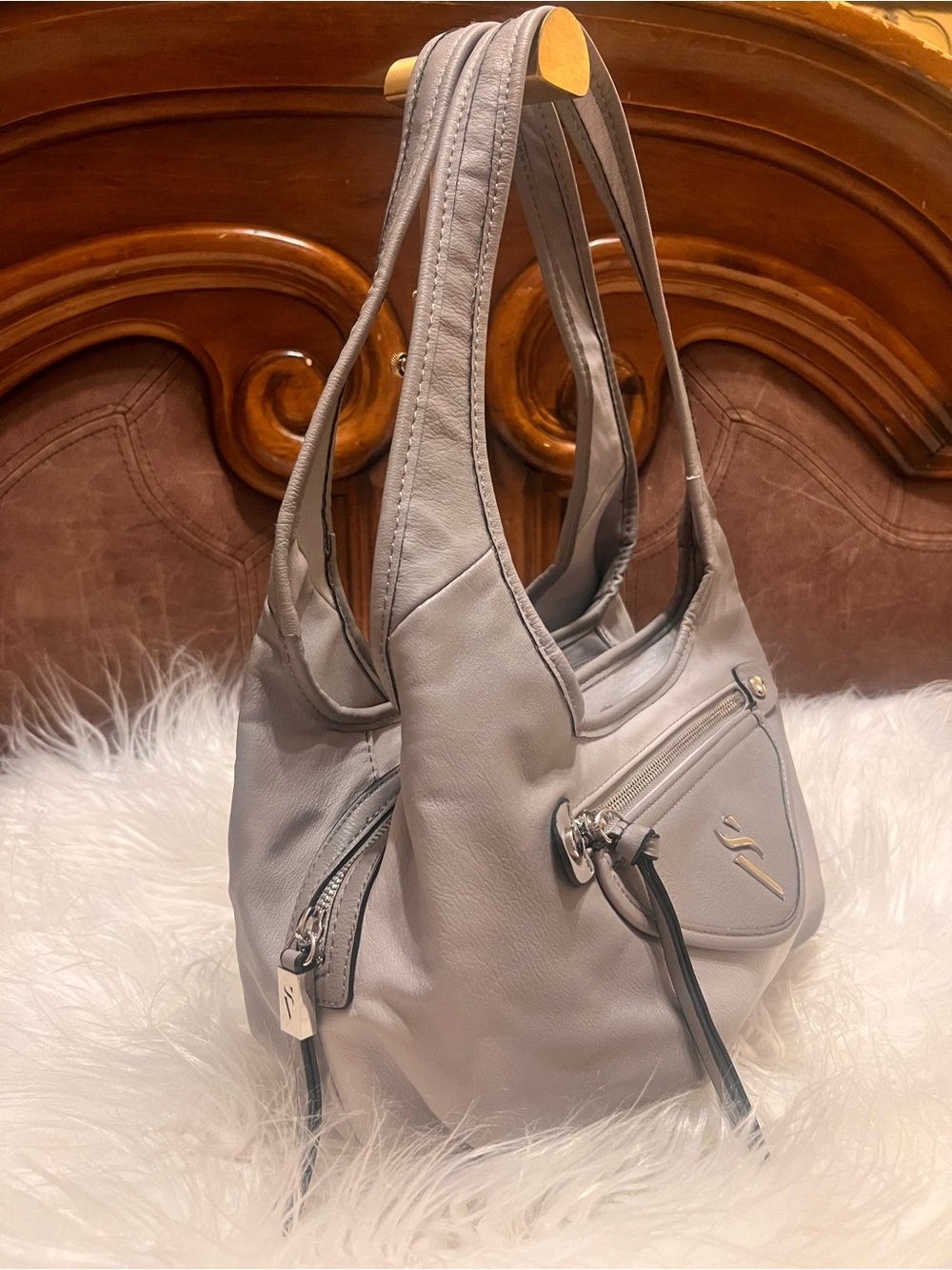 Simply Vera Vera Wang NWOT gray  shoulder bag - Picture 3 of 17